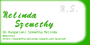 melinda szemethy business card